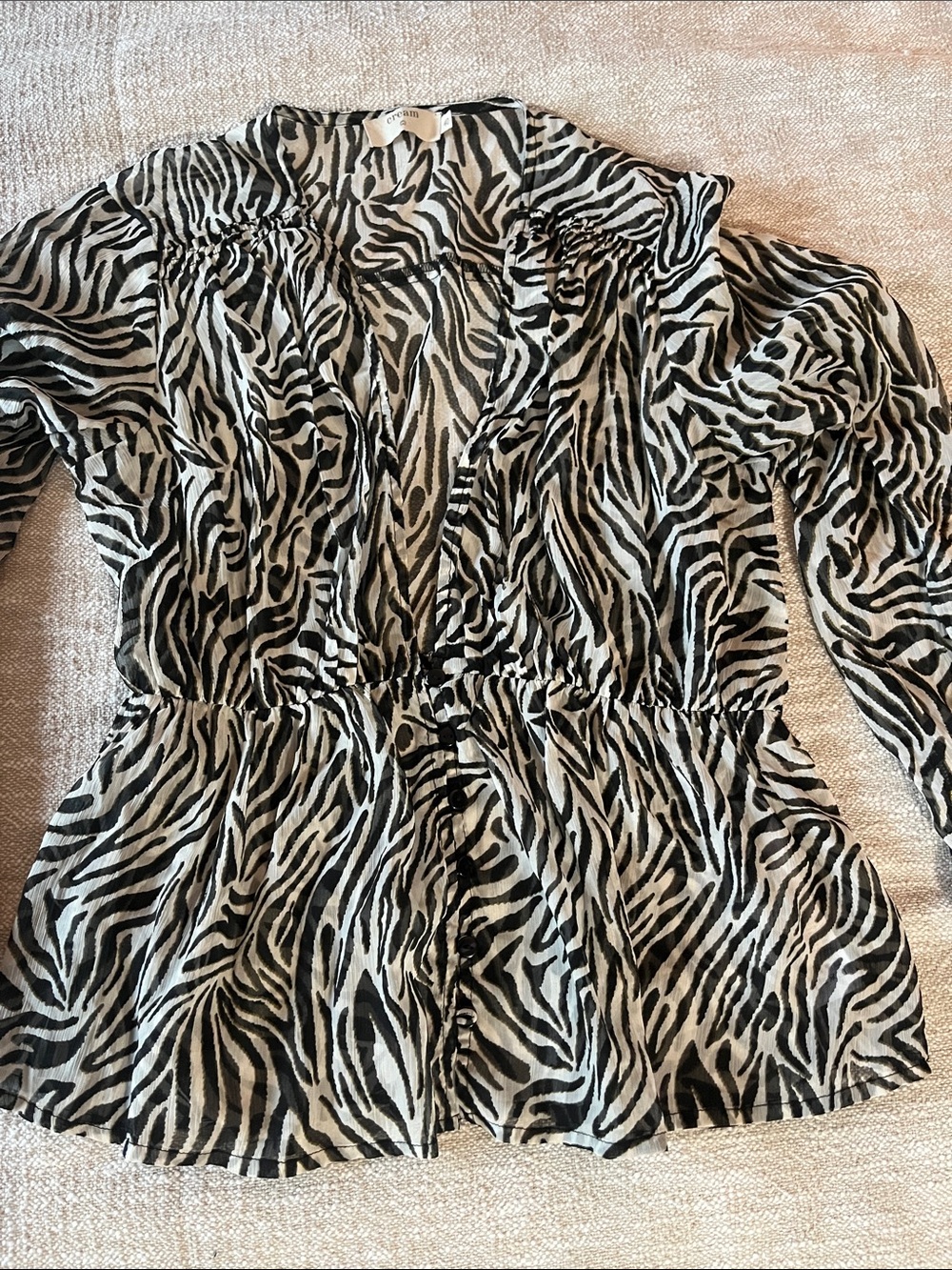 Zebra print sheer blouse